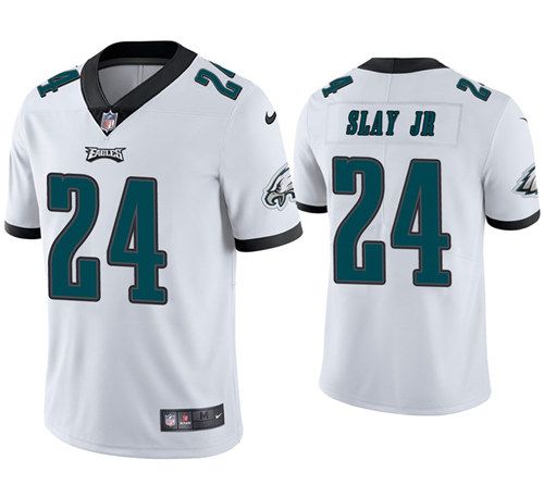 Men Philadelphia Eagles 24 Slay jr Nike White Limited NFL Jersey